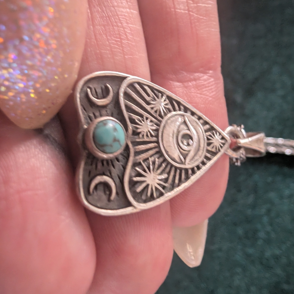 Mystical Silver and Turquoise Eye Necklace